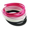 Hixixi 20pcs pack Girls/Women Diy Satin Fabric Ribbon Headbands Width 10mm(5 Black 5 Wihte 5 Pink 5 Rose Color/set)