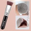 LAMORA Foundation Brush for Liquid Makeup - Kabuki Face Brush for Cream, Powder, Blush, and Concealer - Flat Top Blending, Buffing, Stippling Brush