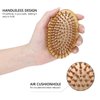 2pcs Bamboo Brush for Hair Growth No Handle Design Bamboo Hairbrush Natural Scalp Brush Mini Anti-Static Air Cushion Massage Comb for Women Men & Kids