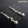 Sppry Wedding Pearl Hair Pins (12 PCS) - U Shaped Hair Accessories for Bridal Women (Silver)