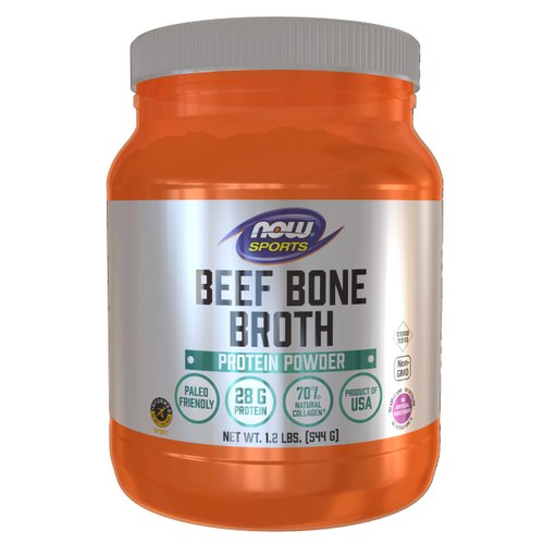 NOW Sports Nutrition, Beef Bone Broth Powder made with Premium-Quality Beef Bone Extract , 1.2-Pound