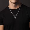 Ursteel Easter Gifts for Teen Boys Men - Cross Necklace for Men, Stainless Steel Cross Chain Silver Mens Cross Necklace 18 Inch, Christian Jewelry Cross Necklace for Men Gifts