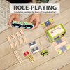 UDEAS Wooden Construction Set Toys Train Road Toys with Train Blocks Storage Toys for Children Age 3+