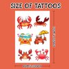 Crab Temporary Tattoos 24 Sheets (144 PCS) Crab Party Favors for Crab Boil Party, Seafood Picnic, Baby Shower, and Crab Themed Decorations