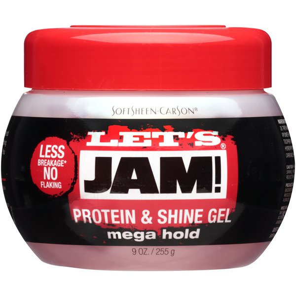 SoftSheen-Carson Let's Jam! Conditioning Hair Gel, Mega Hold for All Hair Types, with Protein, Vitamin E, No Parabens, No Mineral Oil, 9 oz