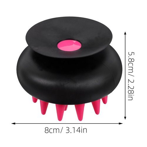 Healvian Silicone Scalp Massager Shampoo Brush, Hair Scrubber with Suction Cup Soft Adults Shower Brush Handheld Head Comb for Home Barber Shop