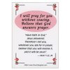 I Will Pray For You Jesus God Prayer Cards (Pkg of 50) Wallet Size