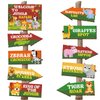 Hooqict 20 Pieces Safari Party Sign for Jungle Party Decorations Safari Decorations Directional Signs Classroom Wild Animal Birthday Party Decorations Zoo Theme Party Supplies Welcome Signs
