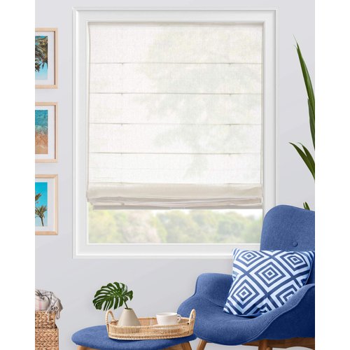 CHICOLOGY Roman Shades, Window Treatments, Window Shades for Home, 23" W X 64" H, Pacific White (Semi-Sheer/Light Filtering)