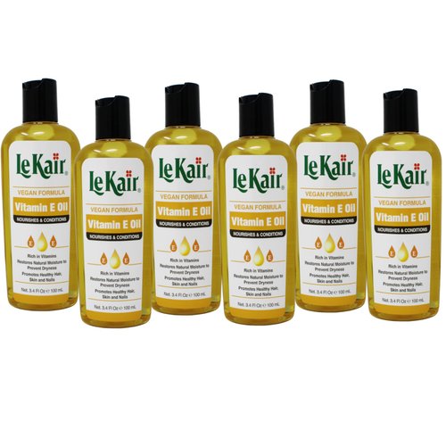 Le Kair Vitamin E Oil Hair & Body Oil - Vegan Formula 3.4 Ounce - 6 Pack