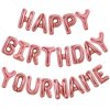 TONIFUL 65 Pcs 16 Inch Rose Gold Happy Birthday Balloons and 2 Sets A-Z Foil Letters Balloons DIY Personalized Phrase Banner for Birthday Celebration Halloween Thanksgiving Christmas Party Decor