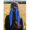 Pack of 2 Knotted Bow Hair Scrunchies Elastic Hair Scarf Hair Ties Bands Satin Hair Ribbon Scrunchy Ponytail Holder for Women and Girls,Hair Scarf Scrunchies,Hair Accessories (Royal Blue)