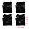 PENTA ANGEL 2 Pairs Black Nylon Fingerless Fishnet Gloves Wrist Stretch Mesh Gloves for 80's Theme Party Women Costume Accessories(Short-Black)