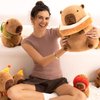 Ditucu Cute Capybara Plush Pillow with Wearable Toast Headgear Stuffed Animals Bread Capibara Plushies Toys Gifts for Kids 11 inch