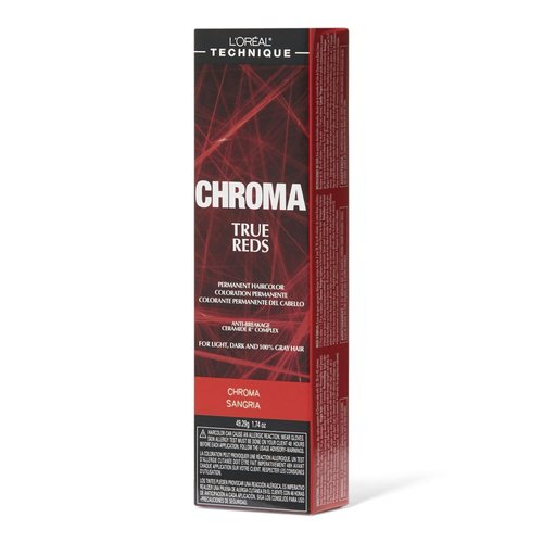 L'Oréal Technique Chroma True Reds Permanent Hair Color | Red Hair Dye | Long-Lasting Hair Color | For Light, Dark, and Gray Hair | Sangria