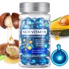 Hair Treatment Serum Hair Vitamin Capsules 60Pcs, with Vitamin A C E Pro B5, No Rinse with Argan Macadamia/Avocado Oil for Hair Repair, Smooth & Anti Frizzy (Blue, 40)
