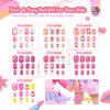 SAVILAND Press on Nails for Kids 168PCS: Kids Press on Nails for Girls Colorful Patterns Kids Fake Nails Strong Adhesion Short Square False Nails Acrylic Nails Nail Art Gifts 8-12 Years Old Manicure
