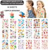 Temporary Tattoo for Kids, Waterproof Body Art Stickers, 120pcs Fake Tattoos Pattern, Mixed Style Cute Cartoon Tattoo Decorations, Birthday Party Favor Supplies for Boys Girls Children Toddler Teens