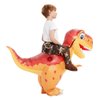 COMIN Inflatable Dinosaur Costume Kids, Ride on Funny Boys Girls Dinosaur Blow Up Orange Dino Costume for Halloween Party 7-10Y