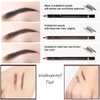 SUMEITANG 12 Pcs Dark Brown Eyebrow Pencil Eyeliner Makeup，Soft Textured，Easy to Color，Waterproof，Long Lasting Eyebrow Tint Pen for Fills in Sparse Areas and Gaps Create a Natural Eye Brow
