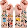 Bike Temporary Tattoos 10 Sheets 100 PCS Bicycle Party Decorations Favors Supplies Cycling Theme Birthday Stickers Gifts for Boys Girls Kids Class School Prizes Carnival Christmas
