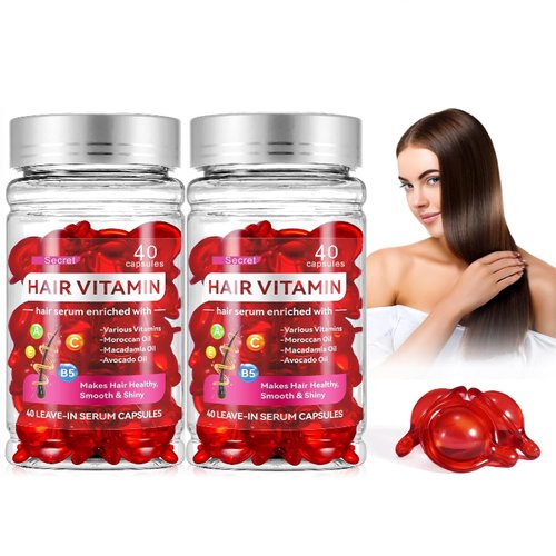 2 Box Hair Treatment Serum Oil Capsules,Enriched with Moroccan Macadamia Avocado Oils Vitamins A ...