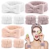 EIMMBD 9 PCS Face Wash Headband Wristband Set, Microfiber Face Washing Wristbands Makeup Headband Spa Wash Towel Band Absorbent Wrist Sweatband for Women (Beige White Khaki)