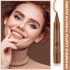 2PCS Eyebrow Pencil Brow Pencil Eyebrow Microblading Pen Waterproof Eyebrow Pen with 4 Micro-Fork Tips Create Natural Eyebrow Makeup - 01 Light Brown