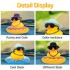 wonuu Rubber Duck Car Decorations Cute Car Accessories Dashboard Car Ornament with Cowboy Hat Swim Ring Colour Necklace and Sunglasses