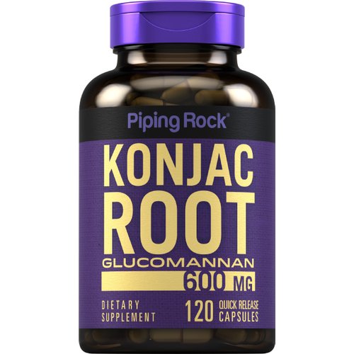 Piping Rock Glucomannan Capsules 600mg | 120 Pills | Konjac Root Fiber Supplement | Non-GMO, Gluten Free