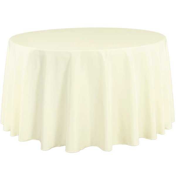 LinenTablecloth 108-Inch Round Polyester Tablecloth Ivory