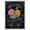 Design Works Crafts 2867 Welcome Friends Chalkboard Counted Cross Stitch Kit, 10 by 14"
