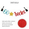 WeBenison 60 Rocks Birthday Banner Rock and Roll Music Theme 60th Birthday Banner / 60's Rock Guitar Birthday Party Decorations Glitter (60)