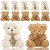 10 Pieces Plush Mini Teddy Bear 4 Inch Stuffed Animals Tiny Soft Bear Doll for Graduation Birthday Wedding Baby Shower Decorations Party Favors DIY Keychain Bag Decor(5Brown,5Apricot)