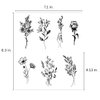 One Grace Medium Black Flower Temporary Tattoos - Realistic Long Lasting Waterproof Tattoos - Floral Bouquet Wild Plants and Branch Tattoos for Women and Men