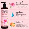 PHARM TO TABLE Hydrating Rose Oil Body Wash for Women and Men - Hydrates and Brightens the Skin, Sulfate Free, 100% Cruelty Free, 480ml