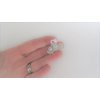 Generic Small shiny silver metal three flowers hair claw clip with crystals
