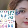 18 Sheets Glitter Temporary Tattoos for Women, Rosymormor Fairy Butterfly Flower Fake Tattoos for Party Favors, Face Glitter Stickers Makeup Rave Accessories Festival Essentials Halloween Christmas