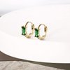 Small Gold Hoop Earrings for Women 14K Gold Plated Hoops Tiny Hypoallergenic Cubic Zirconia Cartilage Gold Huggie Hoop Earrings for Teen Girls (Green)