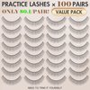 Embagol 100 Pairs Practice Lashes Kit for Eyelash Extensions Training Strips Training Lashes for Lash Mannequin Head Lash Extension Supplies Beginner Friendly