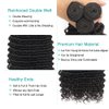 Deep Wave Bundles Human Hair Deep Human Hair Bundles Unprocessed Brazilian Virgin Hair Extensions for Black Women Natural Black Color 16 18 20 inch