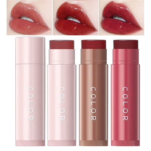 LuckNest Tinted Lip Balm, Hydrating Lip Gloss & Buildable Lipstick, Natural Gloss Finish for Dry Lips, Moisturizing Lip Balm, Autumn/Winter Lip Care Christmas Gifts (3Pcs)