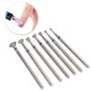 Sealing Cuticle Nail Drill Bit Ceramic Bits Set 7pcs 3/32 inch Diamond Carbide Electric Grinding Head Tool Cone Cuticle Nail Sealing Drill Bit for Remove Acrylic Gel Nails Manicure Pedicure (#3)