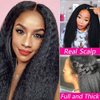 V Part Wig Human Hair Kinky Straight Human Hair Wigs for Black Women 150% Density Yaki V Part Wig Human Hair Upgrade U Part Glueless Full Head Clip In Half Wig V Shape Wigs Yaki Straight Human Hair Wig 18 inch