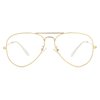 Classic Aviator Blue Light Glasses for Women Men, Metal Frame Clear Lens Eyeglasses (Gold)