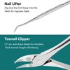 Ingrown Toenail Removal Kit, Pedicure Tools Kit Professional Knife Set Stainless Steel Ingrown Toenail Tool Foot Care Tools Nail Cuticle Remover, 7Pcs Set