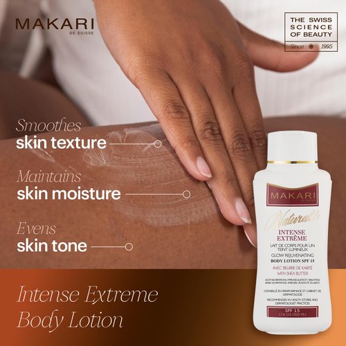 Makari Naturalle Intense Extreme Body Lotion SPF15 (17.6 oz) | Toning Body Lotion for Dry to Normal Skin Types | Brightens Complexion and Helps Fade Marks | Soothes and Conditions with Shea Butter