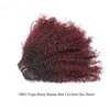 Loxxy Kinkys Clip In Hair Extensions 4A 4B Afro Kinky Clip In Virgin Natural Hair Clip In Extensions Ombre Afro Clip In Hair Extensions For Black Women Full Head Kinky Clip In #1b/99j AC 16 Inch