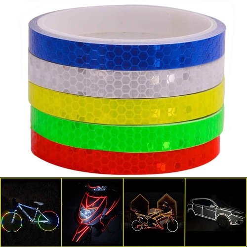 EVEDMOT Reflective Tapes 5 Colors Safety Reflective Warning Stickers, Waterproof Outdoor Bicycle Rim Reflector Tape, Thin Reflective Sticker Rolls for Bikes, Bicycles, Motorcycle Decoration.