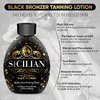 The Sicilian 200X Dark Black Bronzer Tanning Lotion - BEST Tanning Lotion For Glowing Skin - Gradual Bronzing & Sunless Self Tanner Lotion - Luxurious Sunless Body Tanning Lotion Nourishes Skin